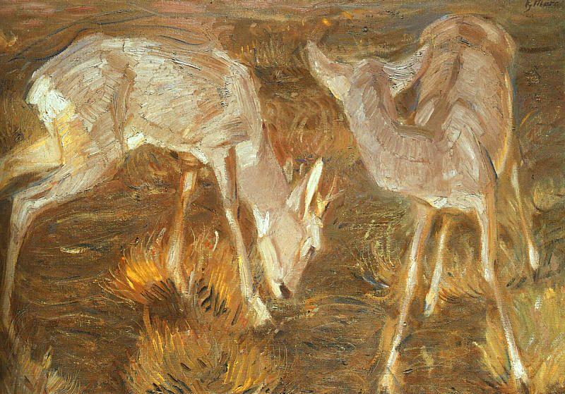 Franz Marc Deer at Dusk China oil painting art